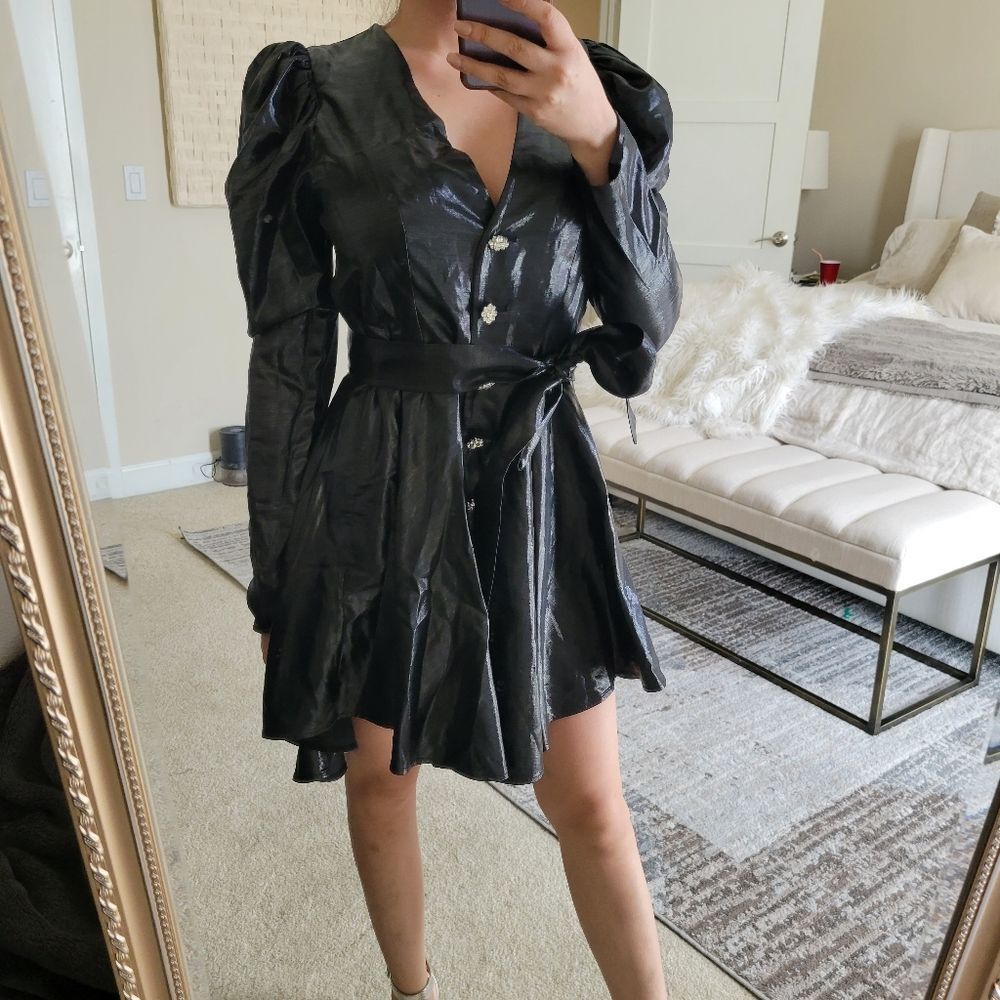 ROTATE- Metallic Dress